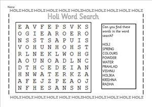 Holi Festival Wordsearch, spring, teaching and topic resources for EYFS, KS1, KS2, SEN and IPC, worksheets, teaching resources, teaching activities